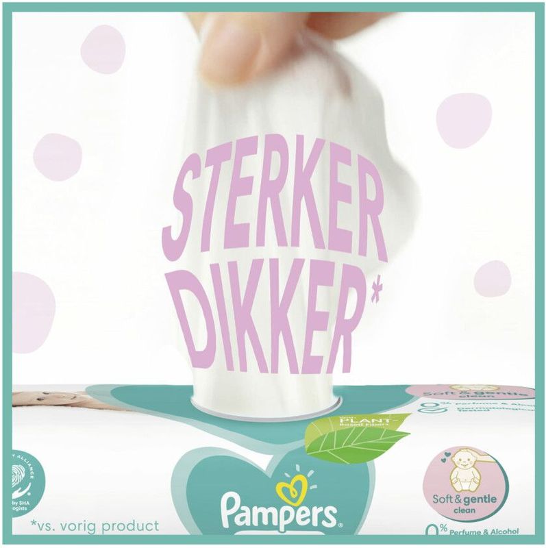 Pampers - Sensitive Billendoekjes - 12 Verpakkingen - Plantaardige Vezels