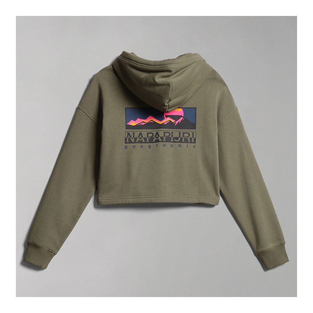 Napapijri B-HOCKEY H CROP - Sweat Femme green lichen