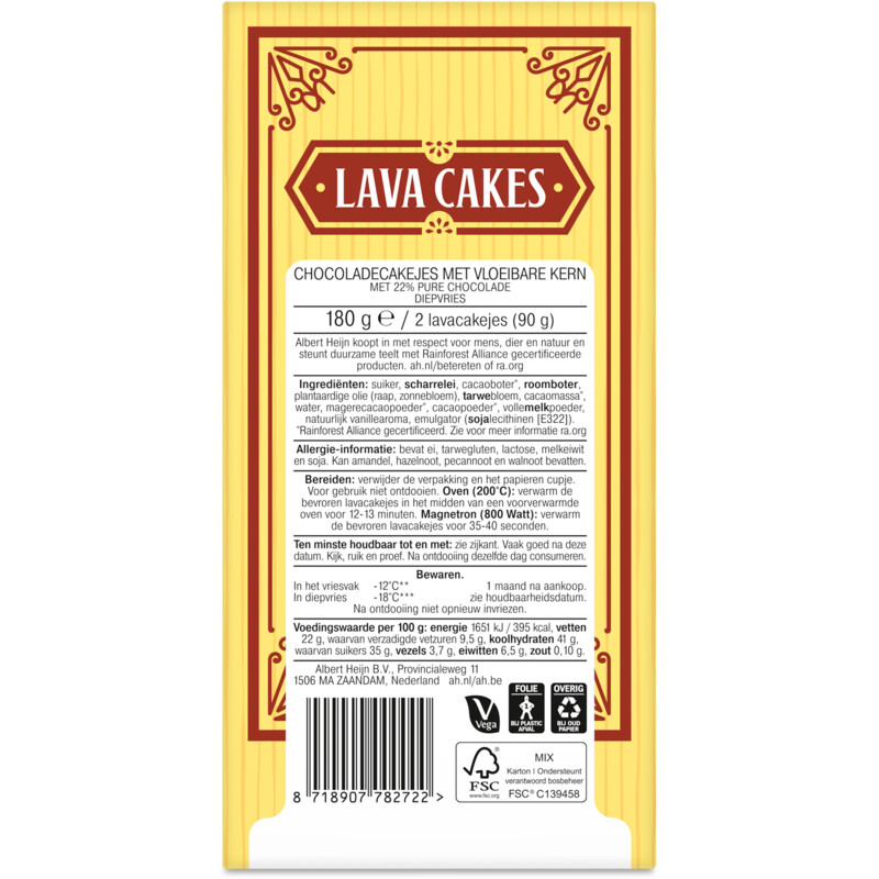 AH Lava cakes chocolade