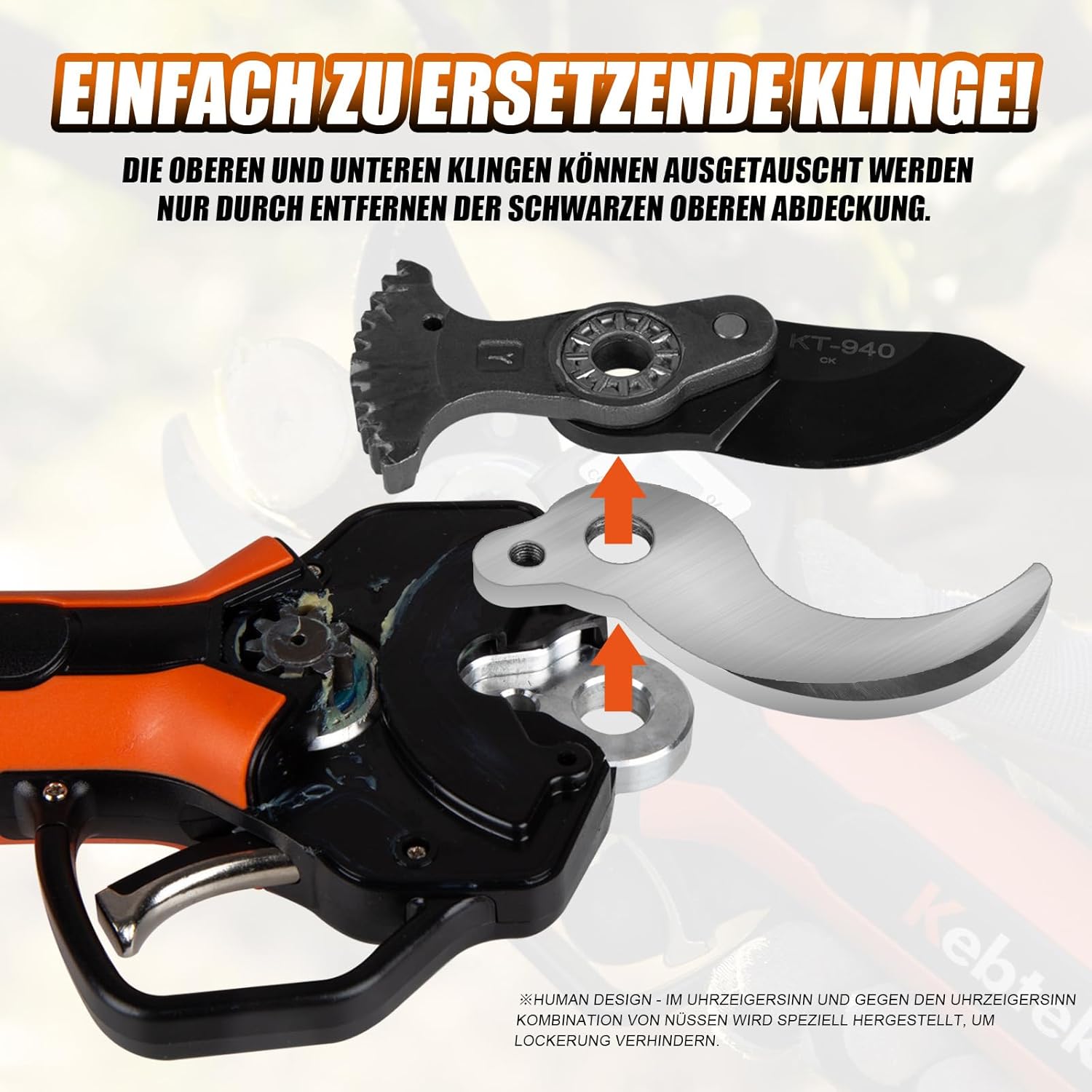Elektrische Gartenschere 40MM, Kebtek Professionelle Akku Gartenschere18V 2Pack 2AH Lithium Batteries KT940
