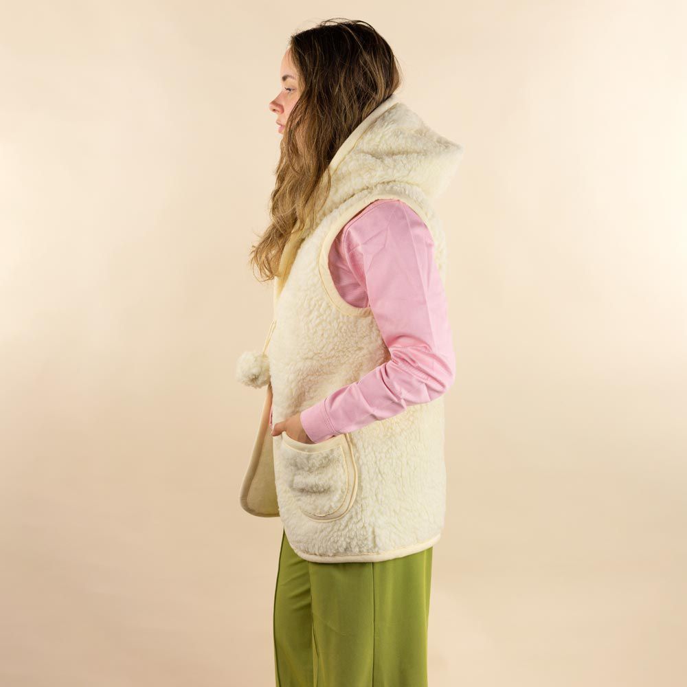 Moonrise dames wollen bodywarmer Aruna beige