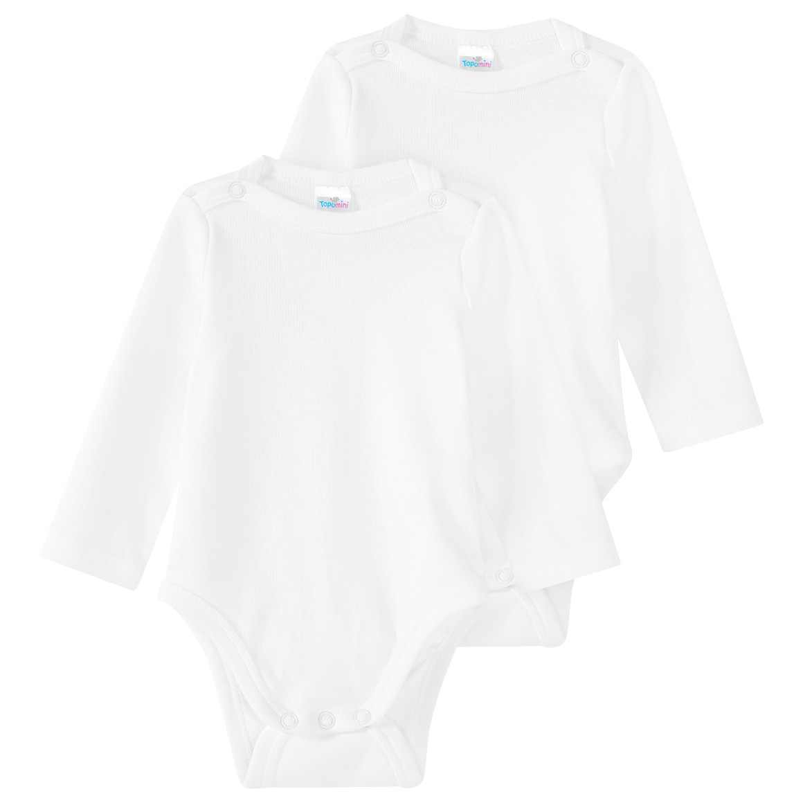 Topomini 2 Newborn Langarmbodys im Set weiss