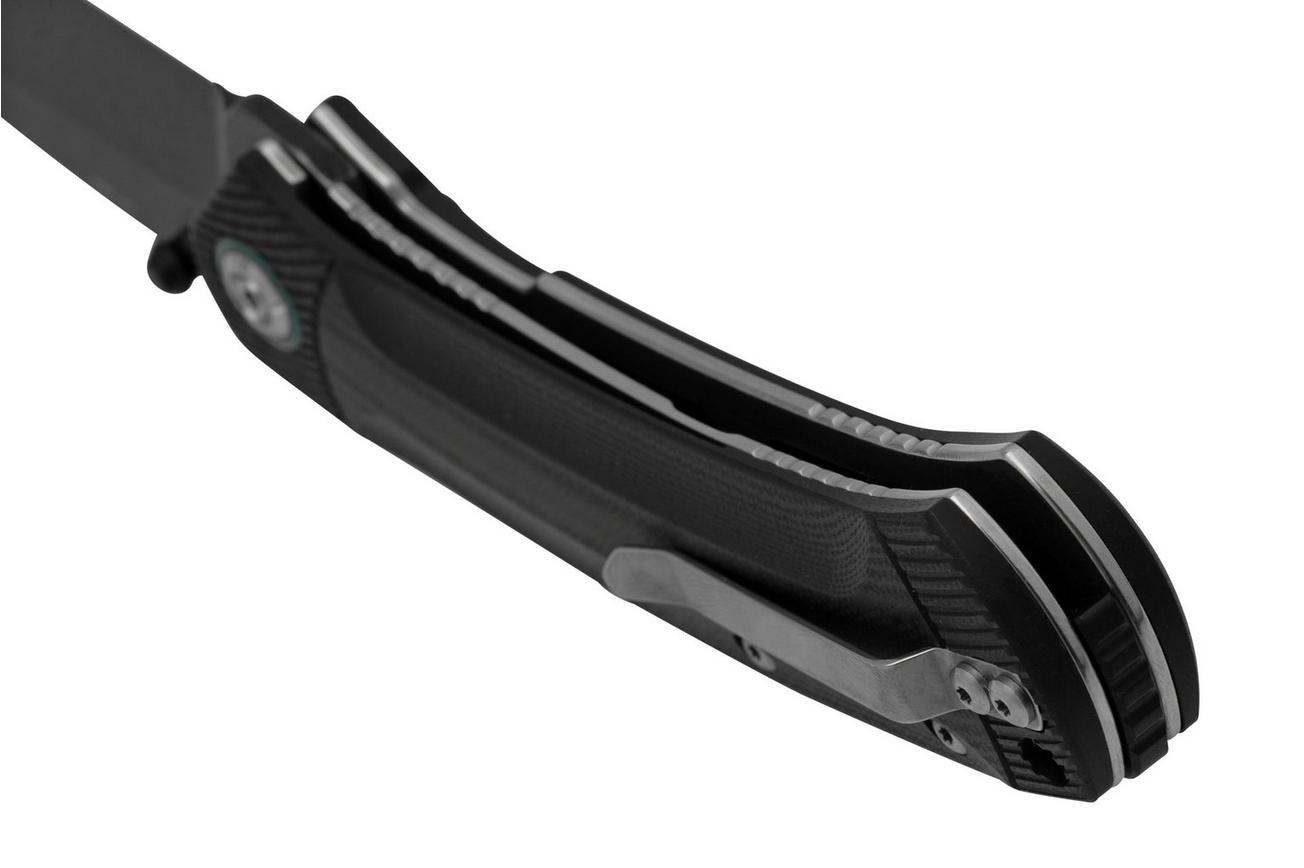 QSP Knife Copperhead QS109-A2, Blackwashed, Black G-10, zakmes
