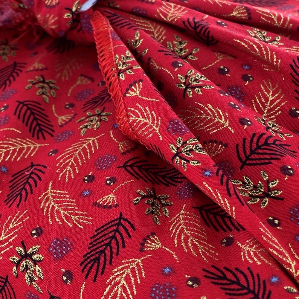 Furoshiki Grand 73 X 73 Cm Tiges Rouges De Noël Ex1013