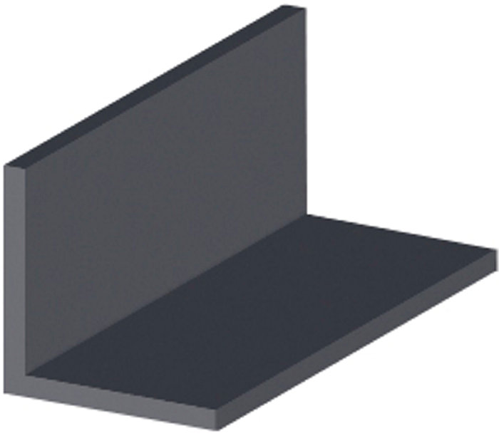 Vinkelliste sort pvc - 25 x 25 mm x 2 m
