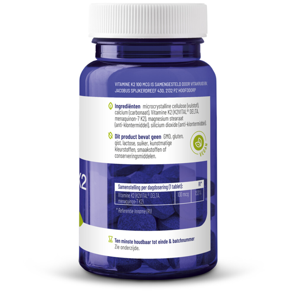 2x Vitakruid Vitamine K2 100 Mcg 60 tabletten