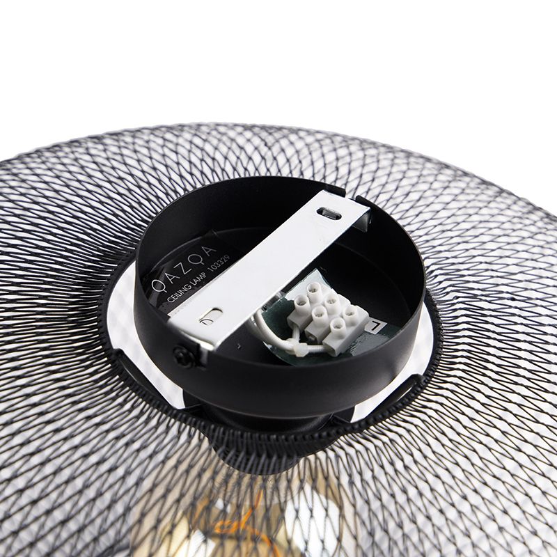 Moderne plafondlamp zwart 45 cm - Mesh Ball