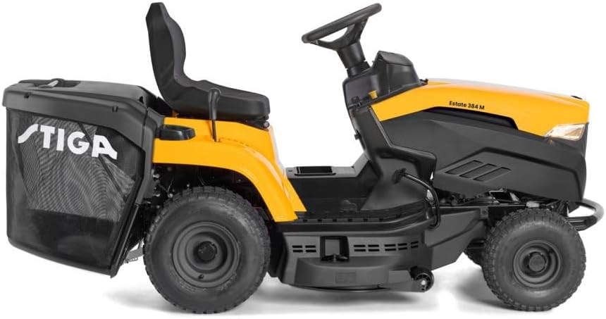 STIGA Estate 384 M Aufsitzmäher 414cc mit Mulchkit, 200L Auffangbehälter und Anhängerkupplung, 84cm Mähdeck
