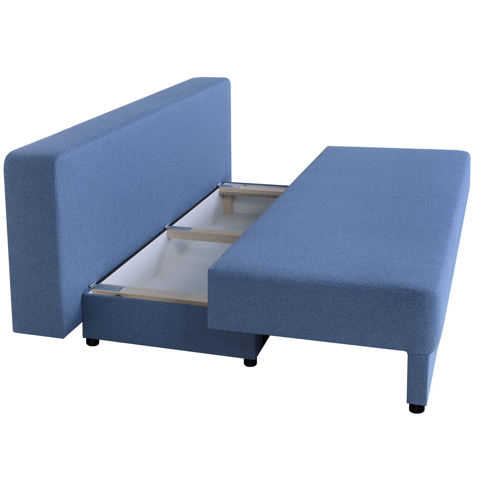 Schlafsofa - blau - mit Staukasten und Liegefunktion - Dauerschläfer