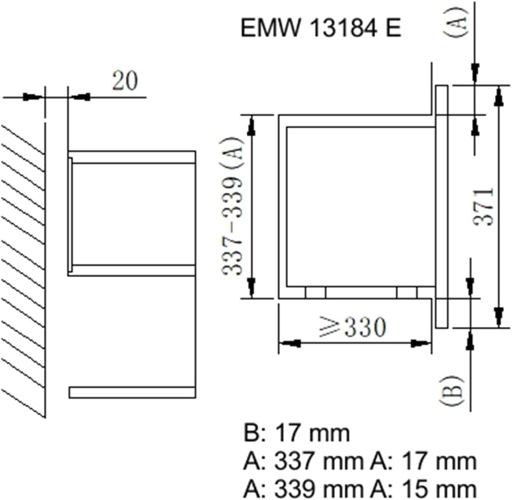 Amica EMW 13184 E Eingebaut Grill-Mikrowelle 20l 800W Edelstahl - Mikrowellen (Eingebaut, Grill-Mikrowelle, 20 l, 800 W, Knöpfe, Edelstahl)