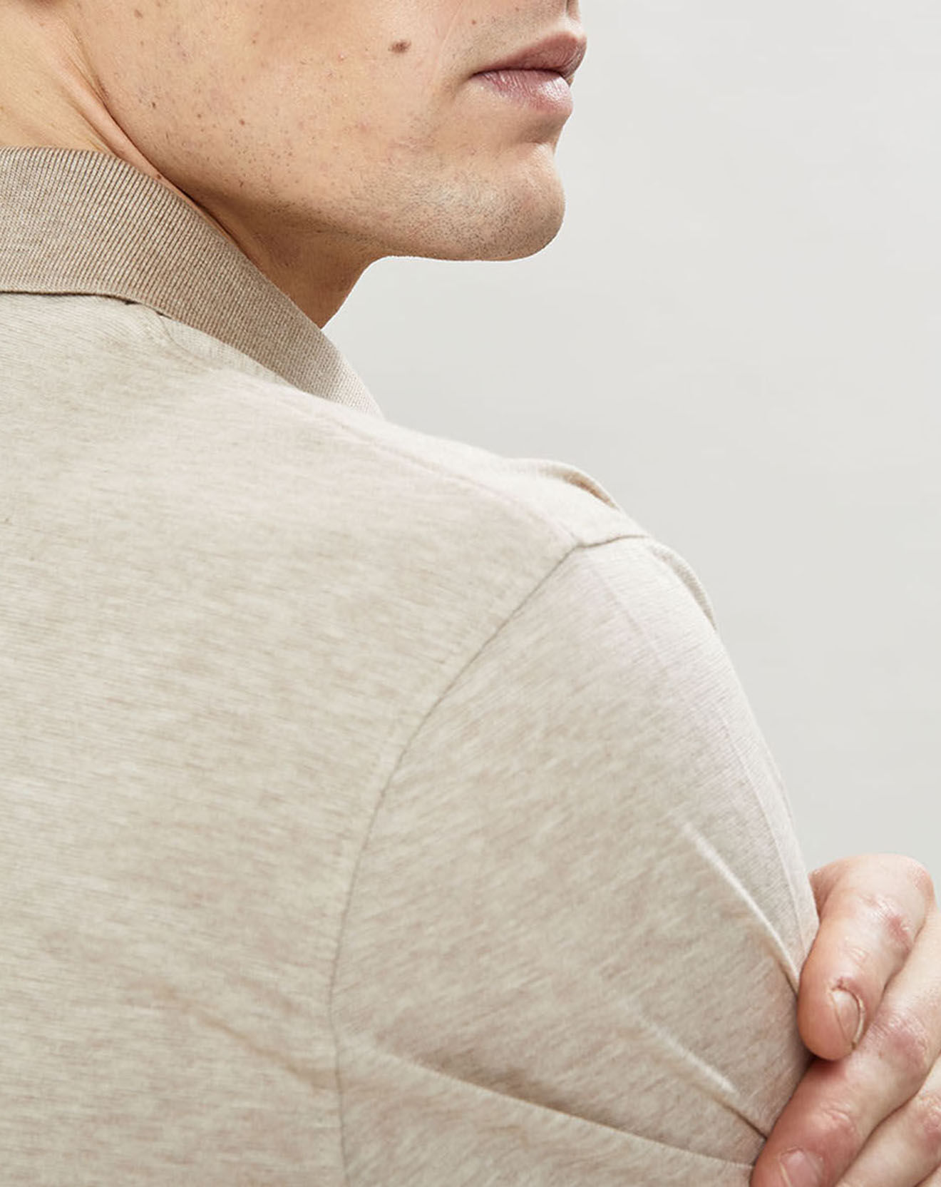 Hackett London Polo chiné mercerisé Classic Fit beige