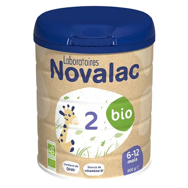Leite de transição orgânico Novalac, 2ª etapa, 800g
