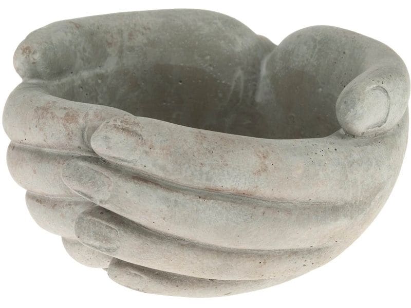 Opiflor Schale Hände aus Zement 14.5 cm x 13 cm x 7 cm Zementschale Hände