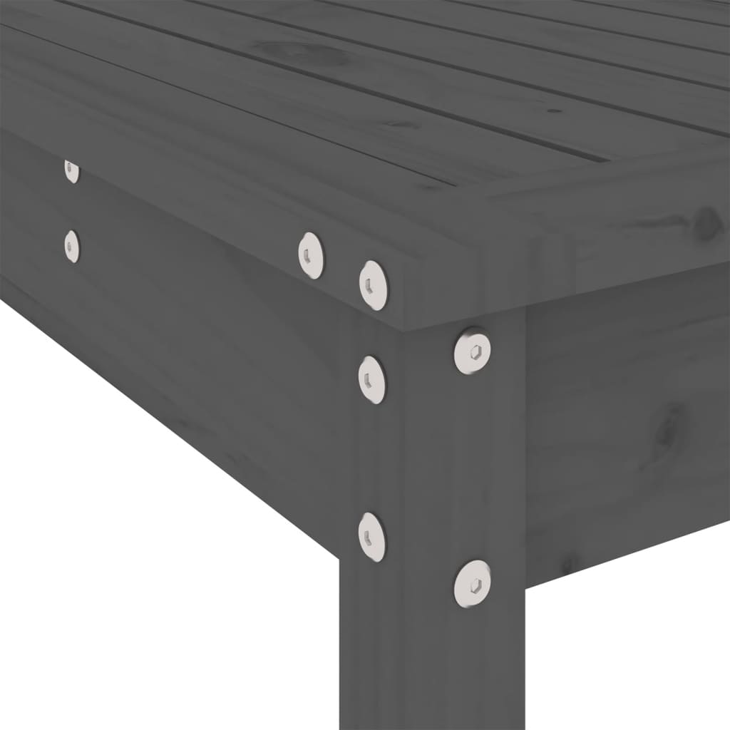 Ensemble à dîner de jardin 13 pcs gris bois de pin massif