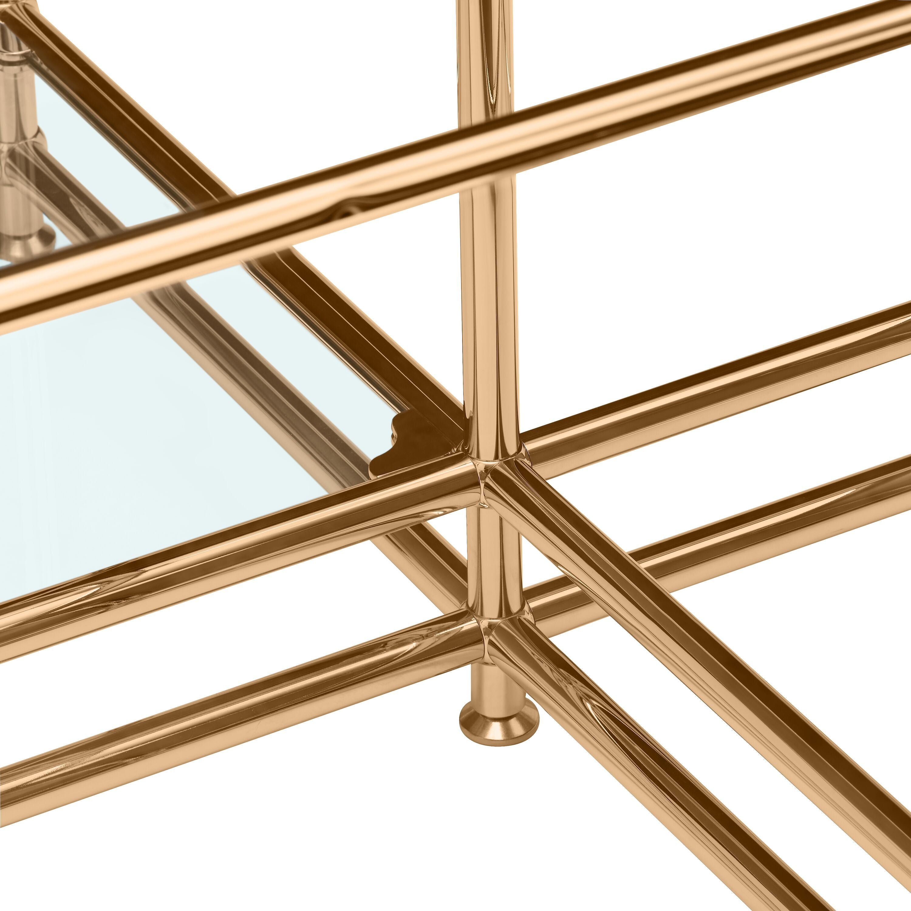 FLEXCUBE_Salontisch_Glas_taup/kupfer_152 - Taupe / B: 152.5 cm x T: 115.0 cm x H: 49.0 cm