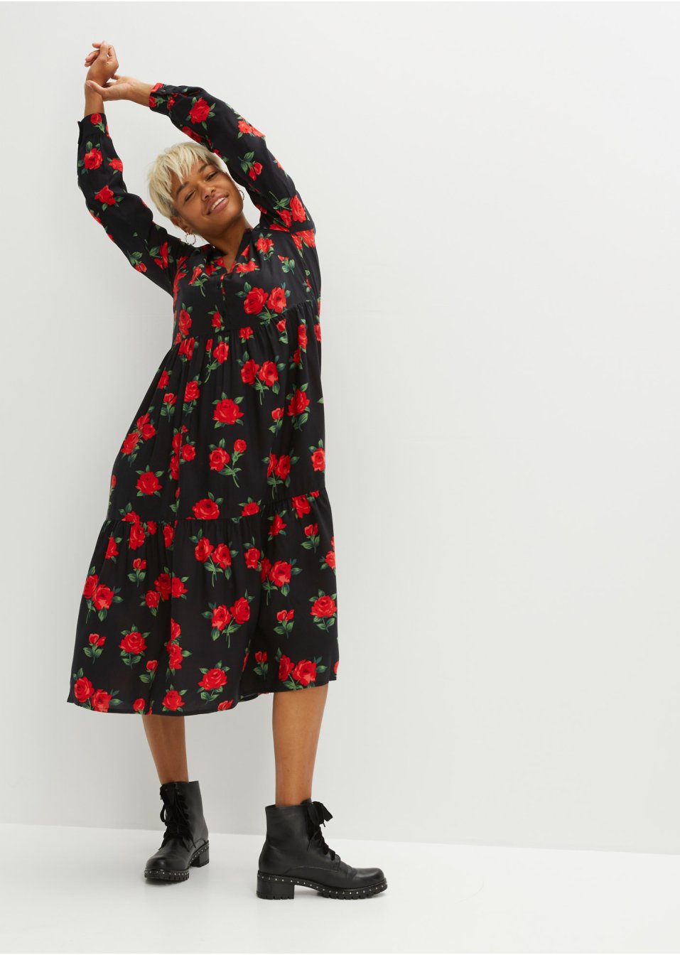 Robe midi à imprimé floral