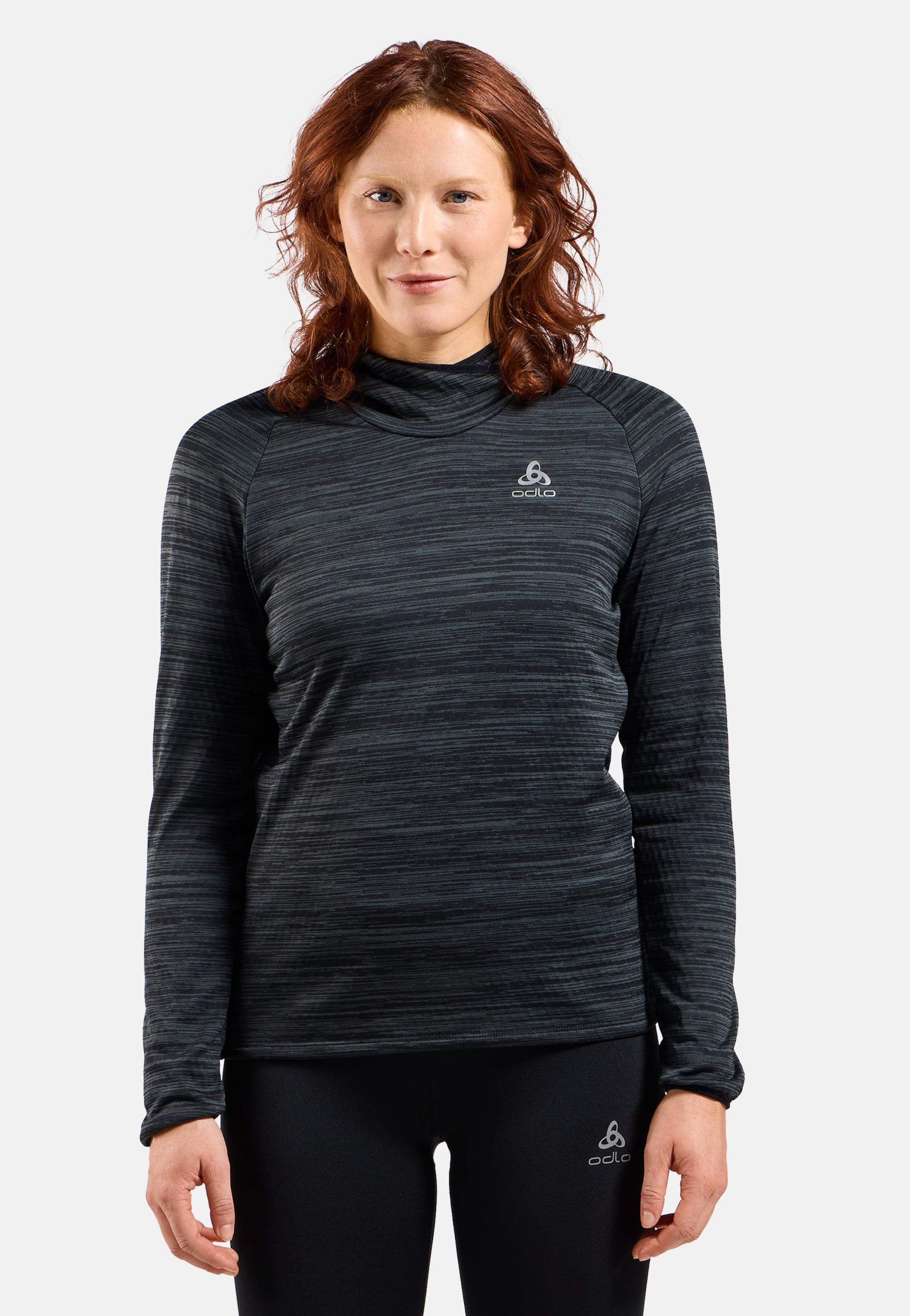 Damen Run Easy Mid Layer Hoody in black melange