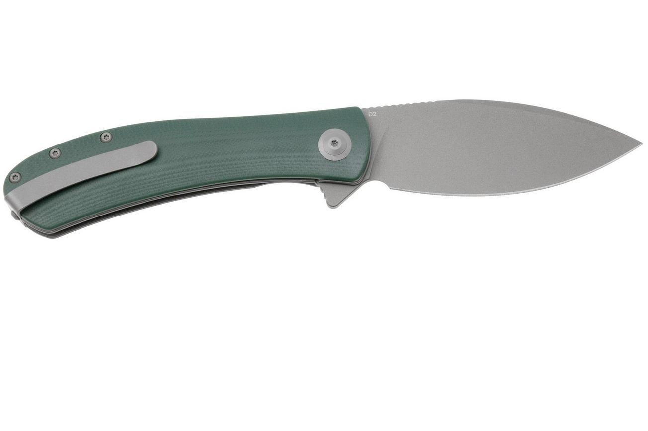 Trollsky Knives Mandu XL MT007-XL Dark Bead Blast D2, Green G10 zakmes