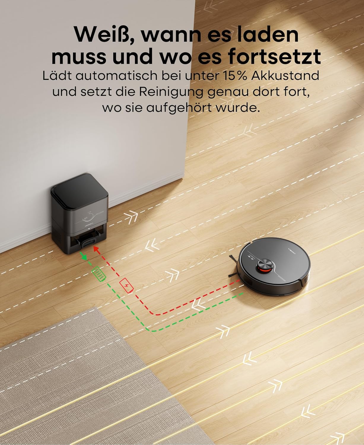 Staubsauger Roboter mit Wischfunktion 5000Pa, Saugroboter mit wischfunktion mit Absaugstation 3.5L,180Min Laufzeit,LiDAR Navigation,Roboterstaubsauger für Tierhaare Teppich Böden,APP Steuerung