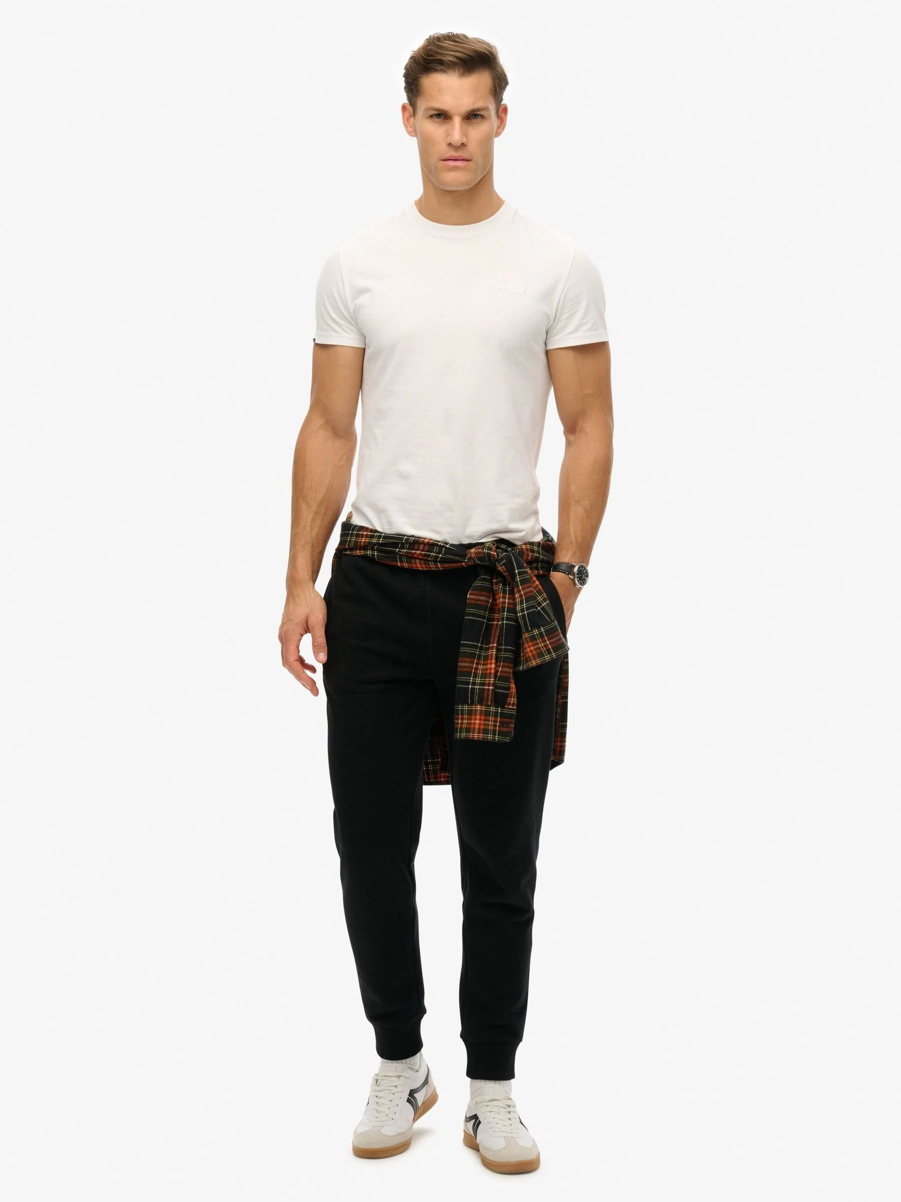 Zwart - Superdry Essential Logo Half Brushed Joggers
