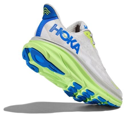 Chaussures Running Hoka Clifton 9 Gris/Vert/Bleu Homme