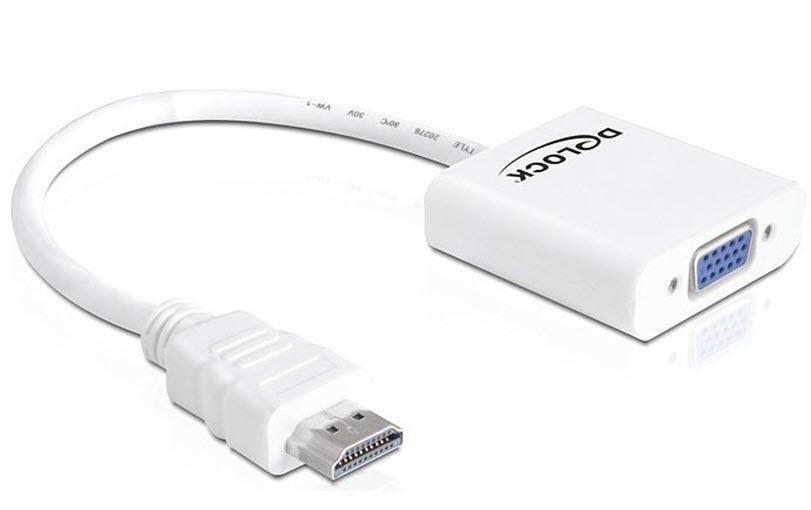 Adapterkabel HDMI - VGA WeissZum Anschluss eines VGA-Monitors über HDMI