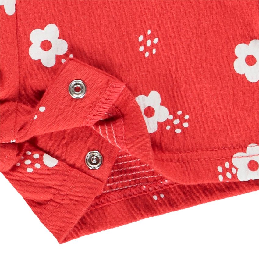 Combinaison courte imprimé fleurs pour bébé fille - Rouge