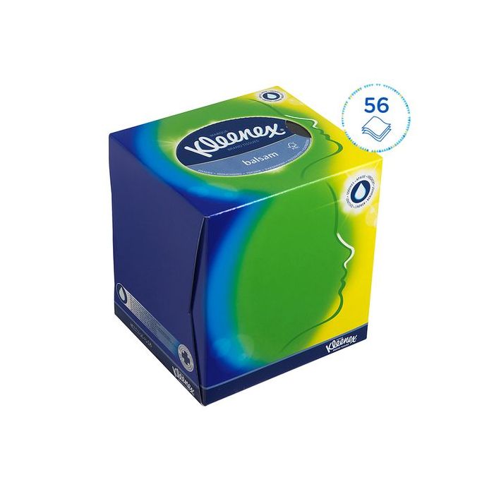 Kleenex 8825.1 56st Facial Tissue 3-laags kubus wit zakdoekjes in pop-up box (5033848033775)