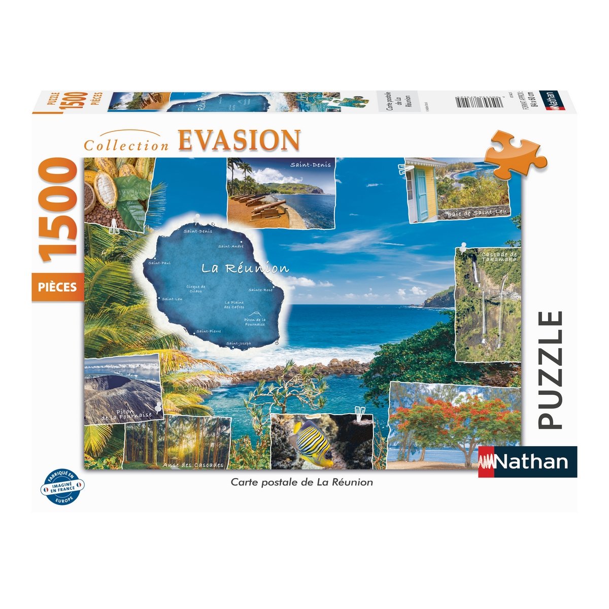 Puzzle Carte postale Réunion 1500 pièces