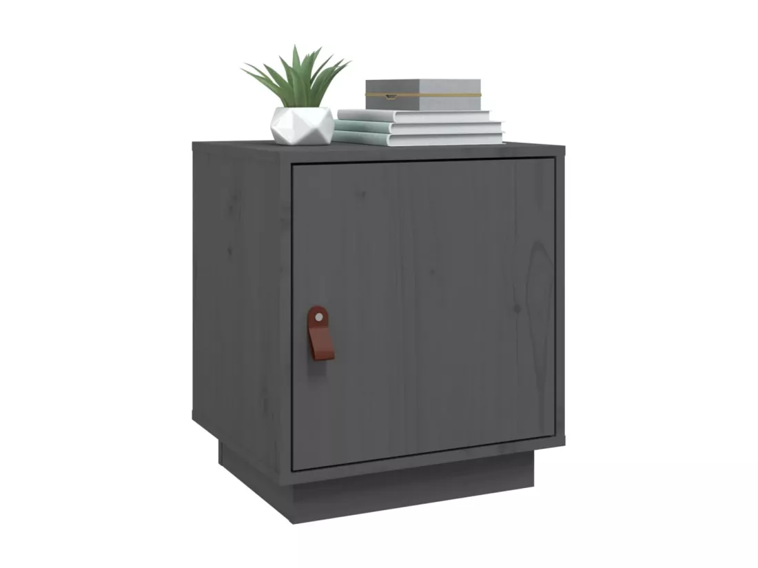 Table de chevet Gris 40x34x45 cm Bois de pin solide
