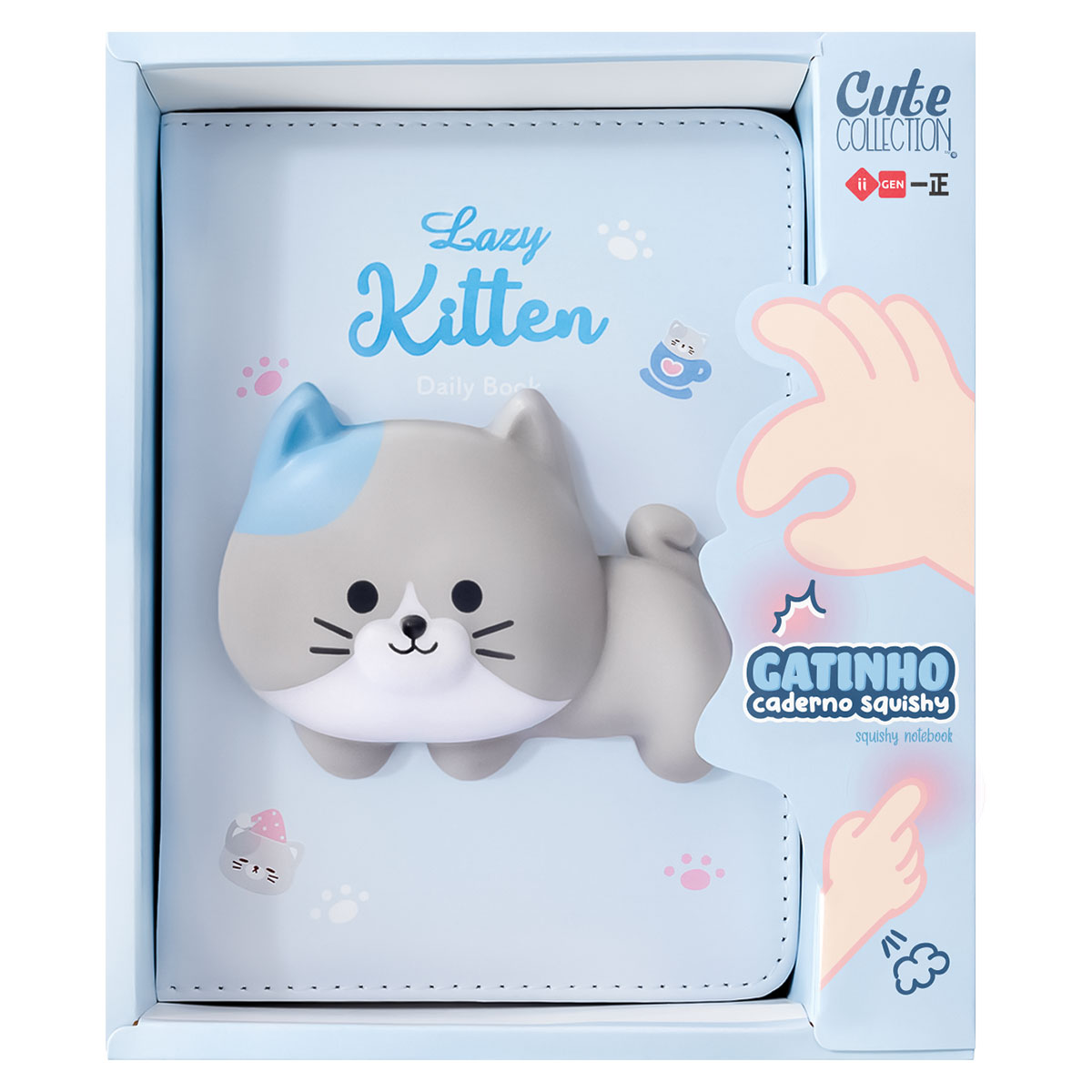 CADERNO GATO SQUISHY CUTE COLLETION