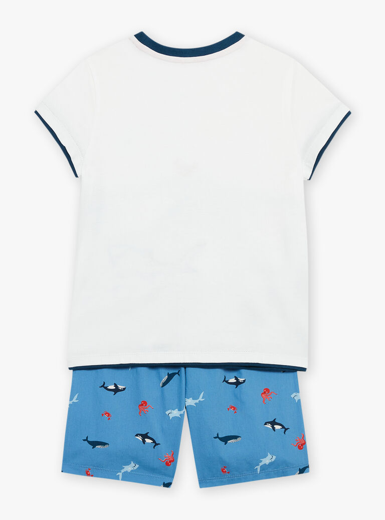Pyjama écru à motif et imprimé animaux