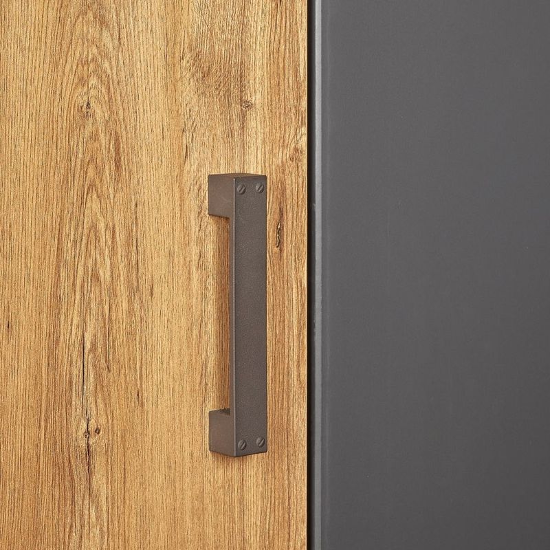 Stratum - Kledingkast - Draaideur - Hout - Industrieel - 4 Legplanken & 2 Roedes