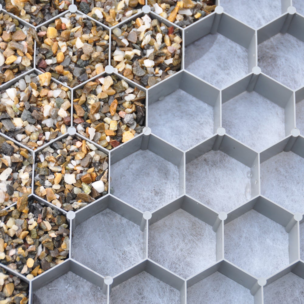 Grindmat Gravel Fix Pro - ca. 120x80 cm - 0,9 m2 - grijs
