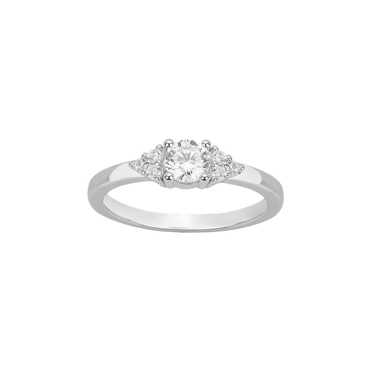 Bague en Argent avec oxyde de zirconium blanc