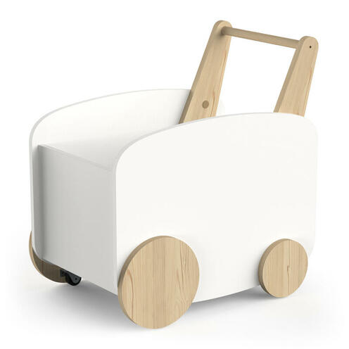 Chariot de rangement à roulettes FIRMIANA Blanc - CBA Meubles