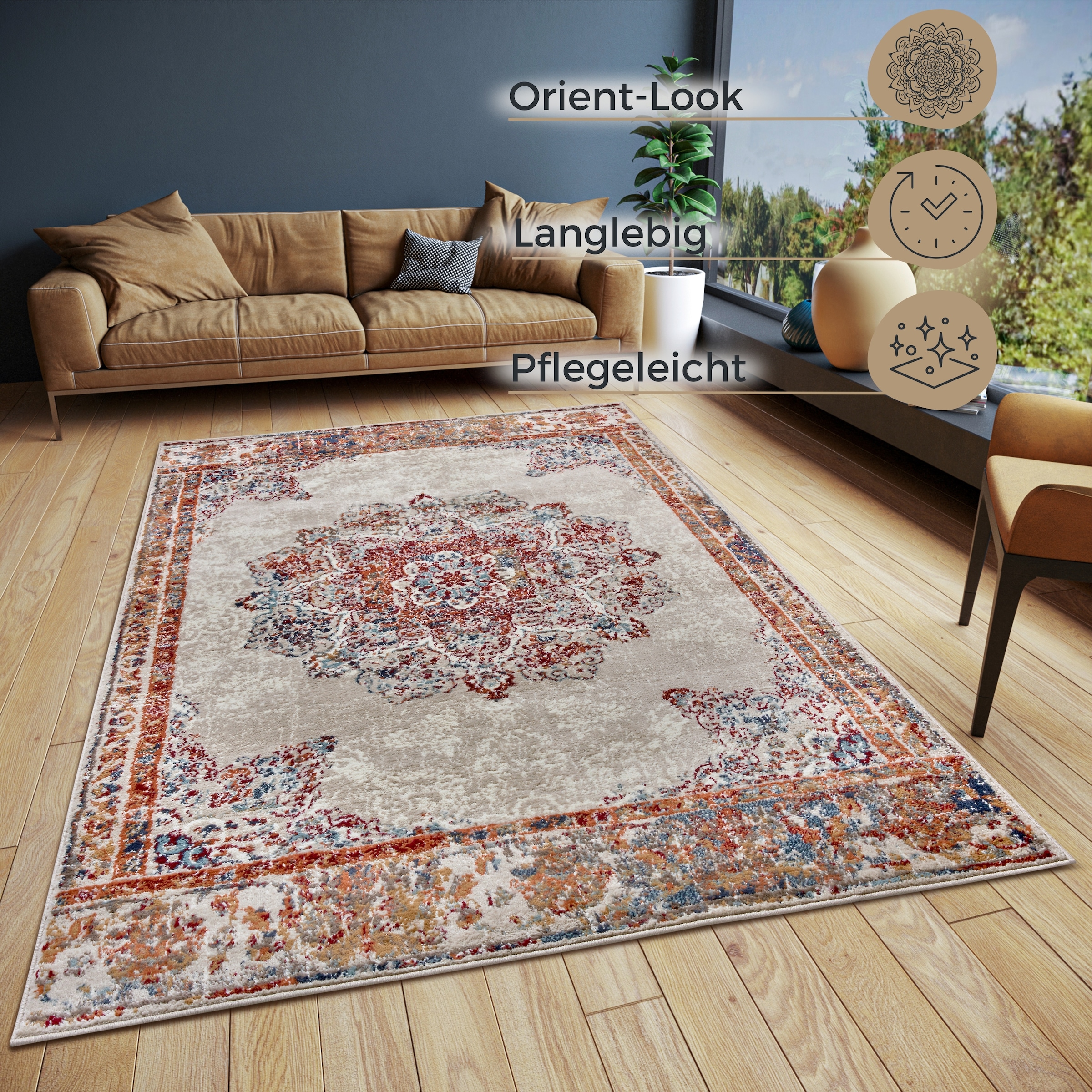 HANSE Home Teppich »Maderno« rechteckig 8 mm Höhe Läufer, Orientalisch, Kurzflor, Wohnzimmer, Schlafzimmer, Esszimmer