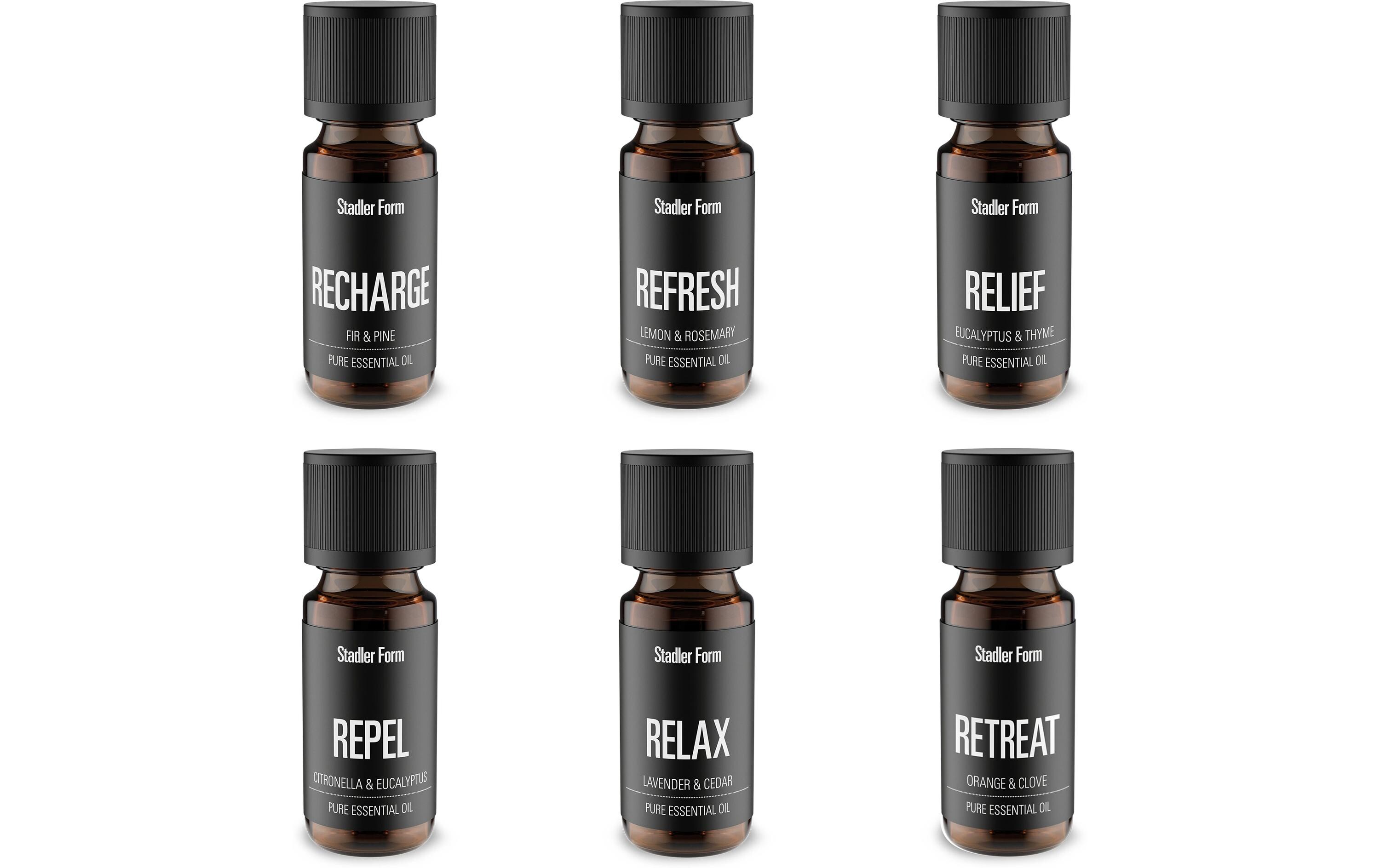 Duftöl-Set 6-er Pack Entspannung/Erfrischend/RelaxAromaöl-Set für Aroma Diffuser, Luftbefeuchter und Luftwäscher