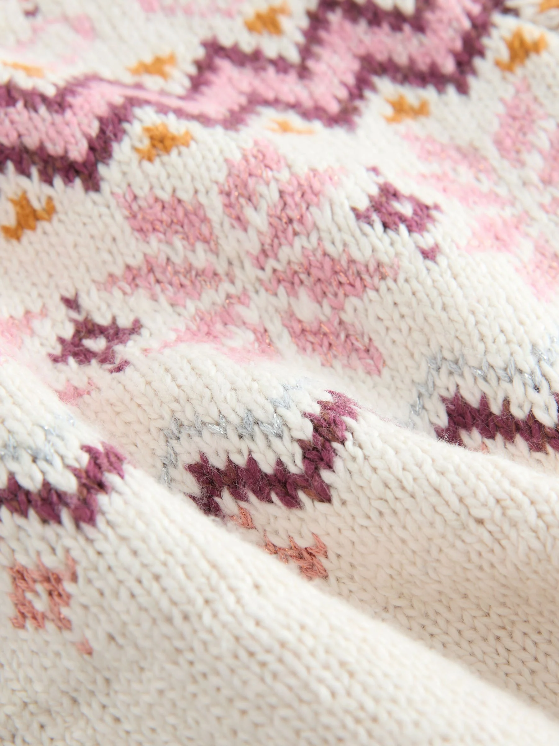 Ecru - Fair Isle-kersttrui (3mnd-7jr)