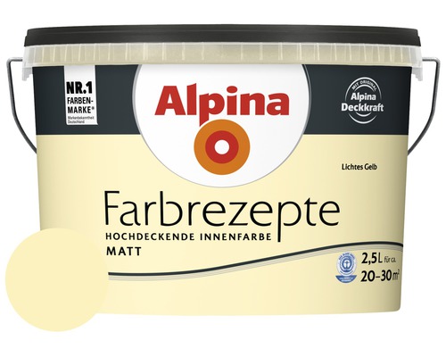 Alpina muurverf kleur recepten Lichtgeel 2,5 l