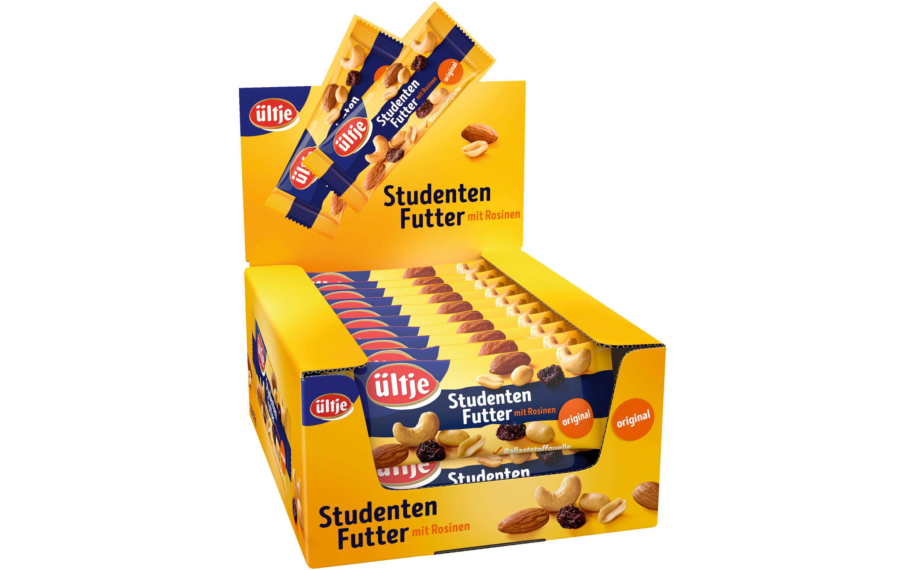 Studentenfutter 20 x 50 gHochwertiger Mix aus Nüssen, Mandeln und Rosinen