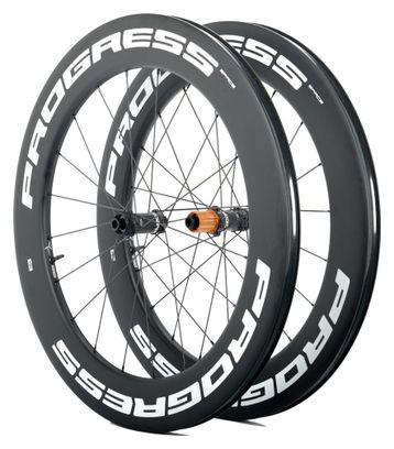 Paire de roues Progress Space Disc Blanc | 12x100/12x142 mm | Center Lock | Campagnolo