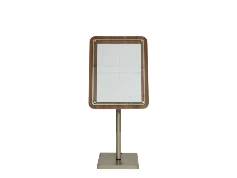 Securit® GLASS STAR Informationsdisplay 85 til 4xA4, valnød - komplet kit