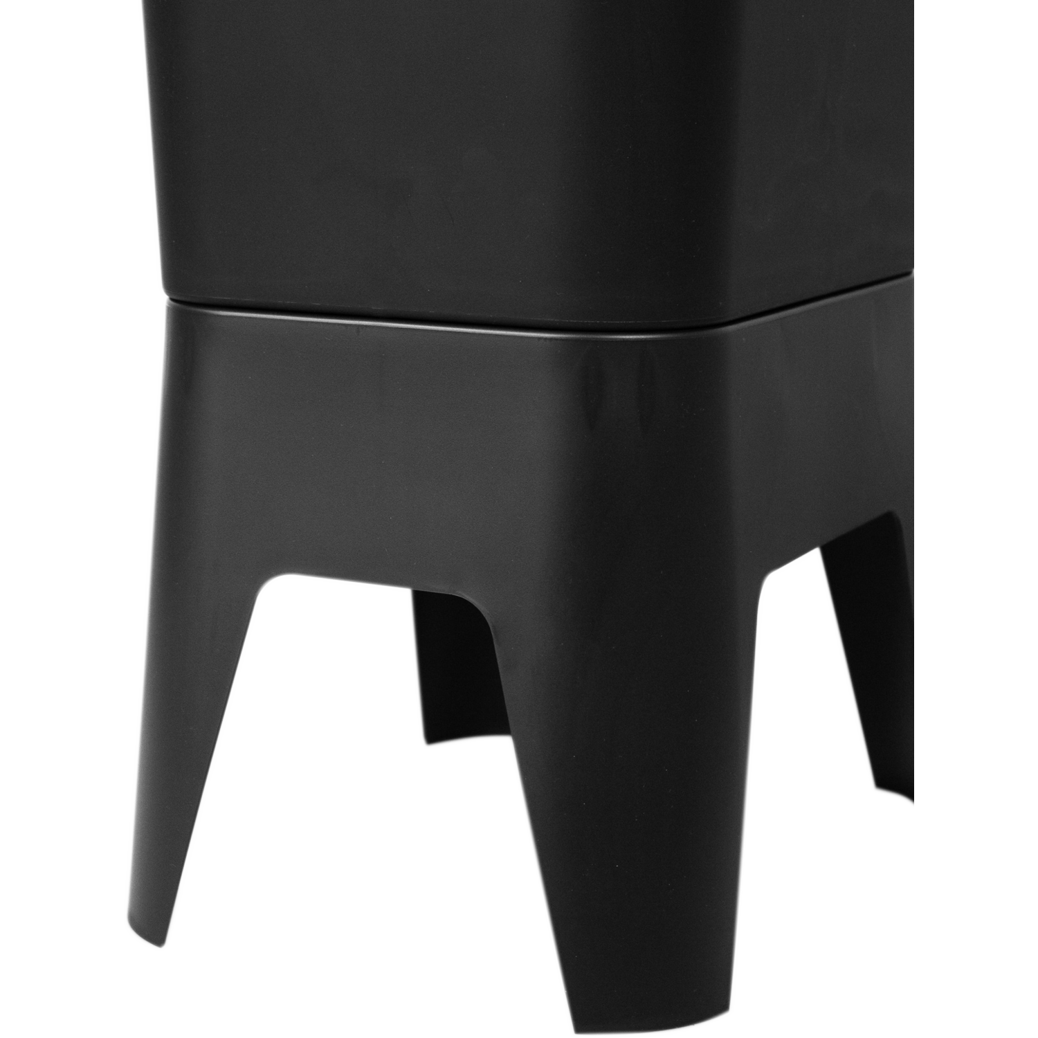 Bonton Circubin, Afvalbak, Open deksel, gerecycled PP, 40l, 76x30x41cm, zwart