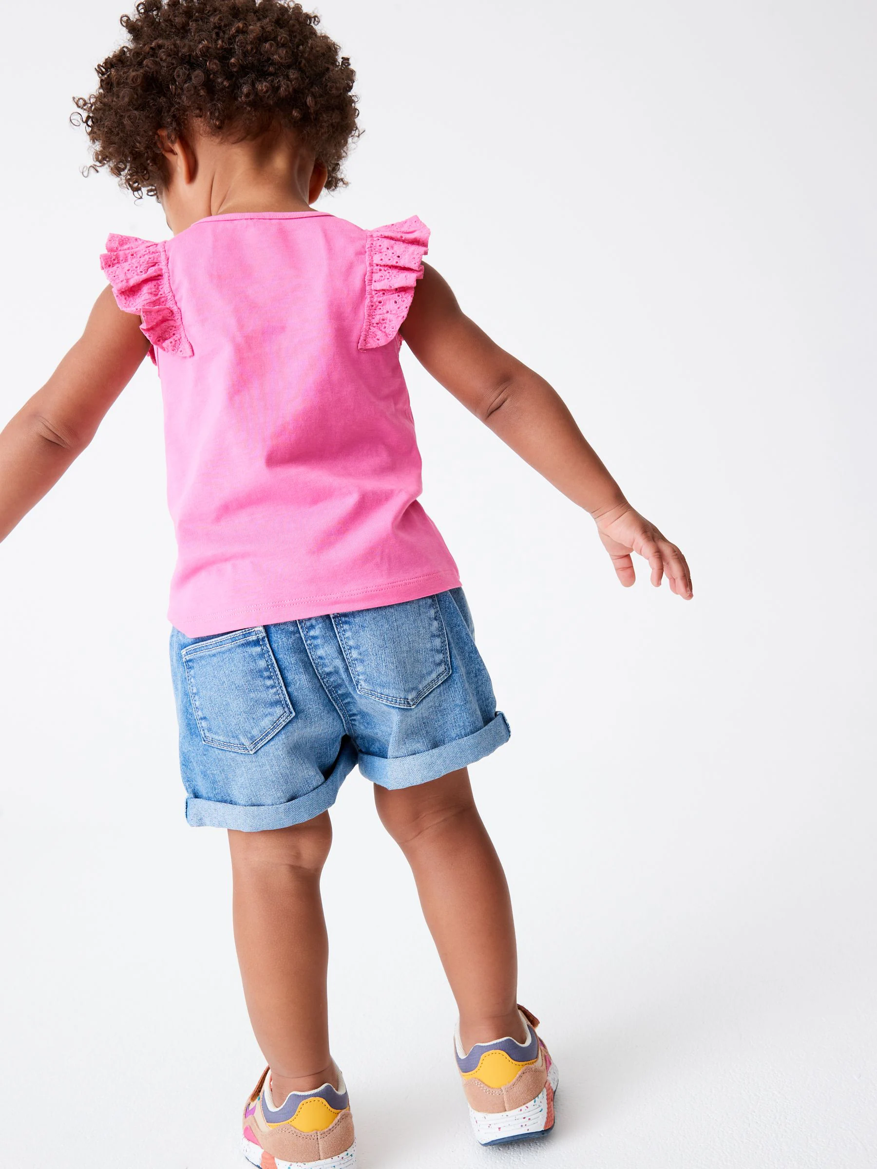 Donker gewassen denim - Short met elastische taille (3 mnd- 10 jr)