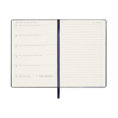 Agenda 1 semaine sur 2 pages - 15 x 18 cm - bleu galactique - Legami Colours Collection