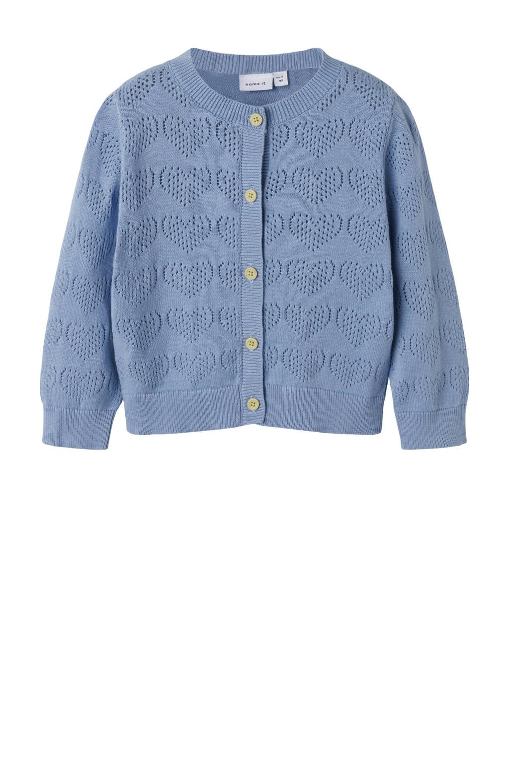 NAME IT MINI gebreid vest blauw