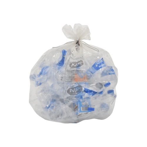 Sacs poubelle 130L flexigreen NFE  transparent 34µ lien classique Jet'Sac