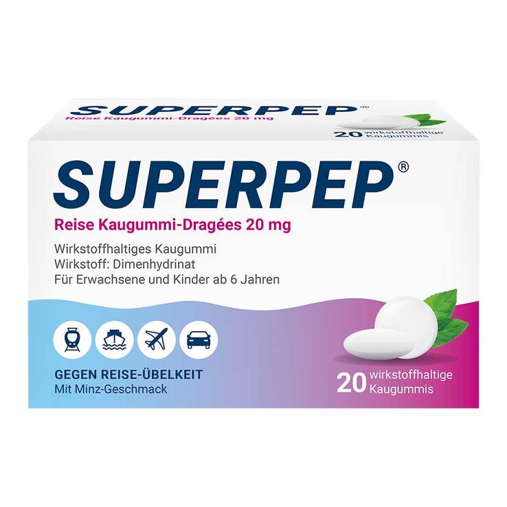 SUPERPEP® Reise Kaugummi-Dragées, 20 St