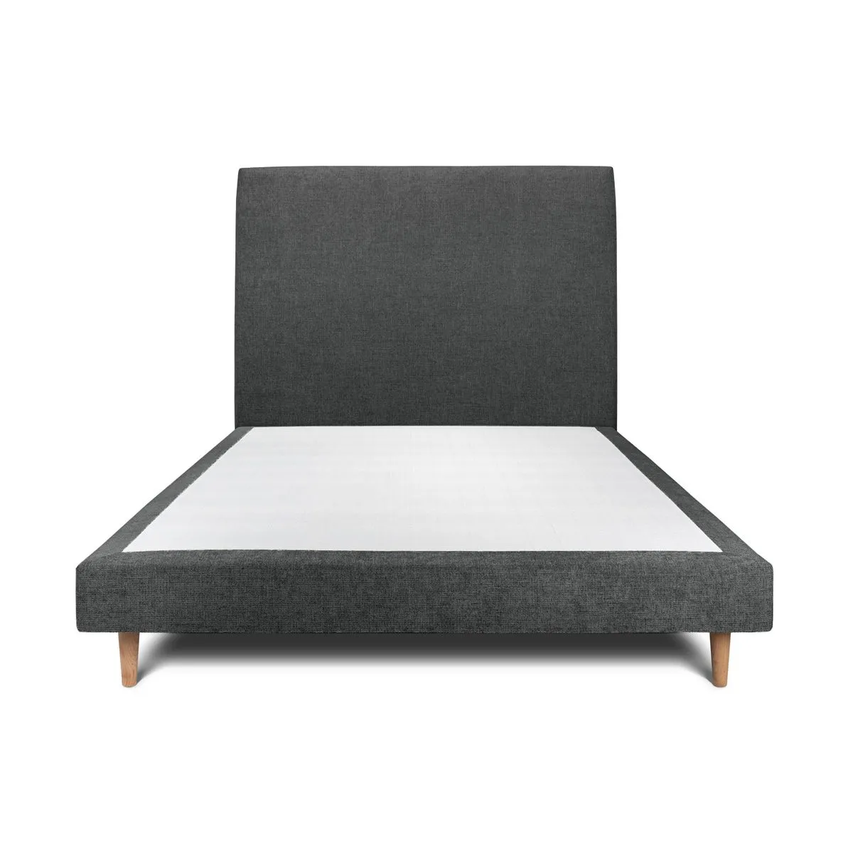 Lit Sommeil de plomb 135x190cm - Tête tapissier Gris anthracite